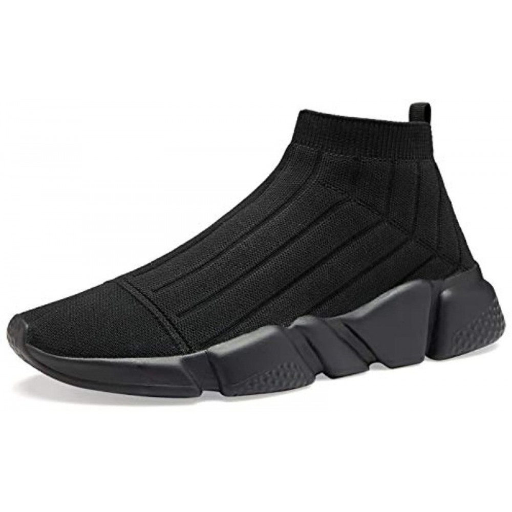 Walking Shoes Slip-On Sneakers Breathable Lightweight Athletic Running Shoes Black