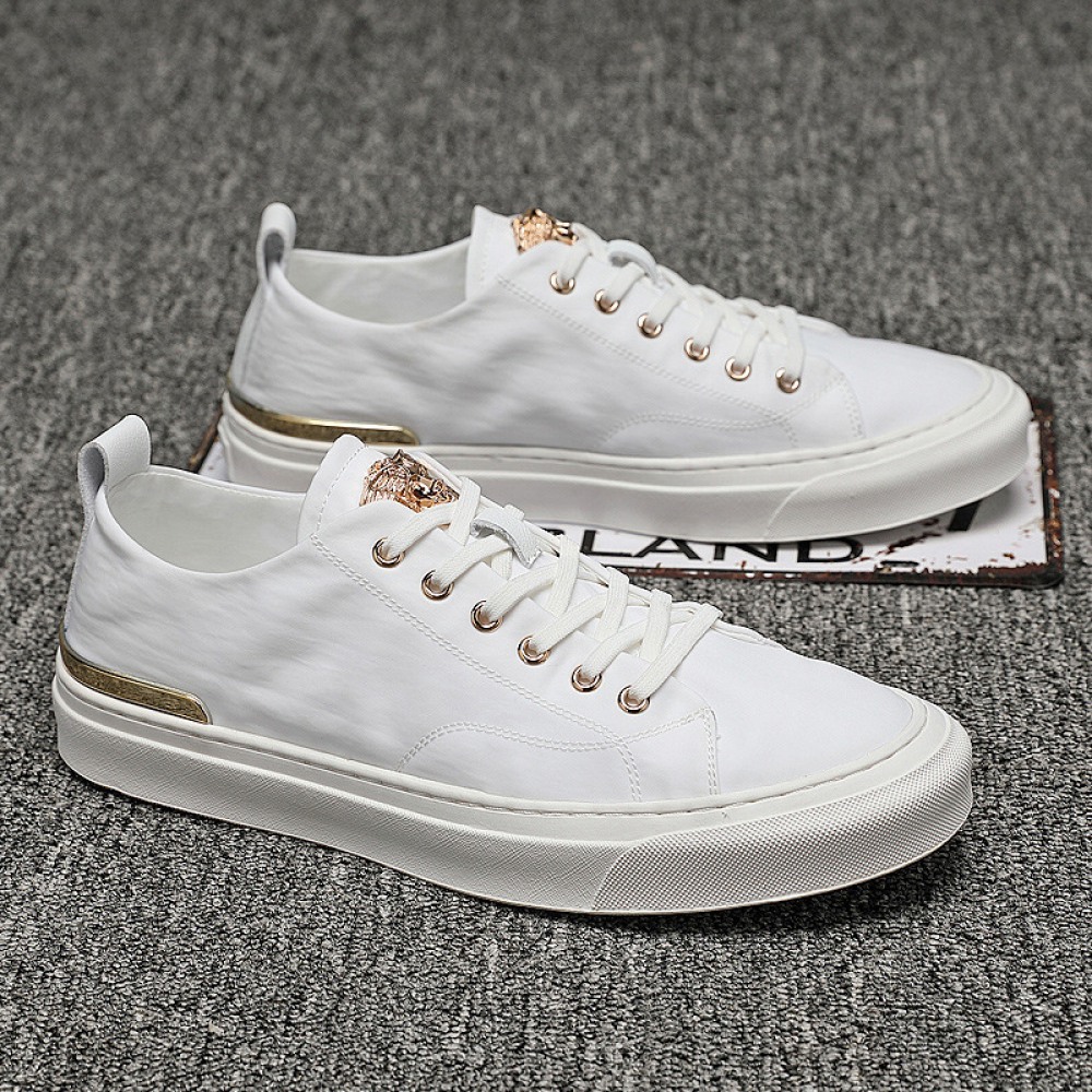 Summer New Ice Silk Fabric Men's Casual Board Shoes Breathable Low-Cut Canvas Shoes Fashion Sports Shoes